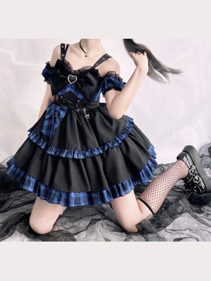 Klein Plaid Lolita Style Arm Cuffs by Alice Girl (AGL45B)